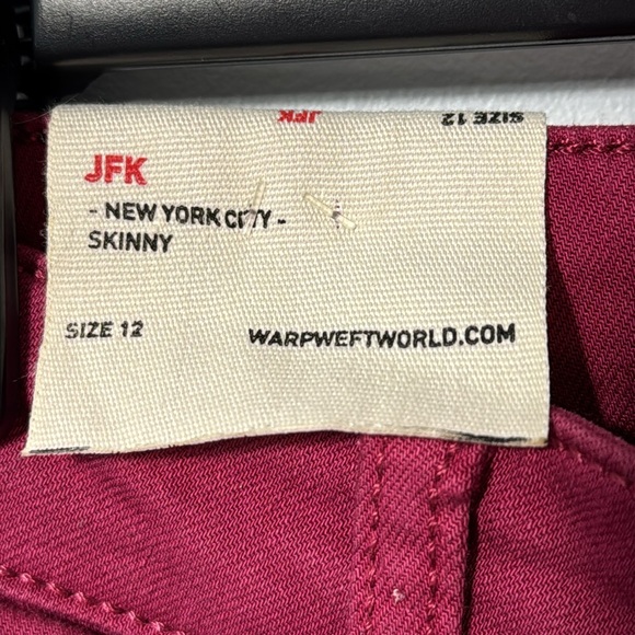 Warp & Weft Jeans Rose Violet JFK Skinny in Size 12 NWT - Picture 13 of 16